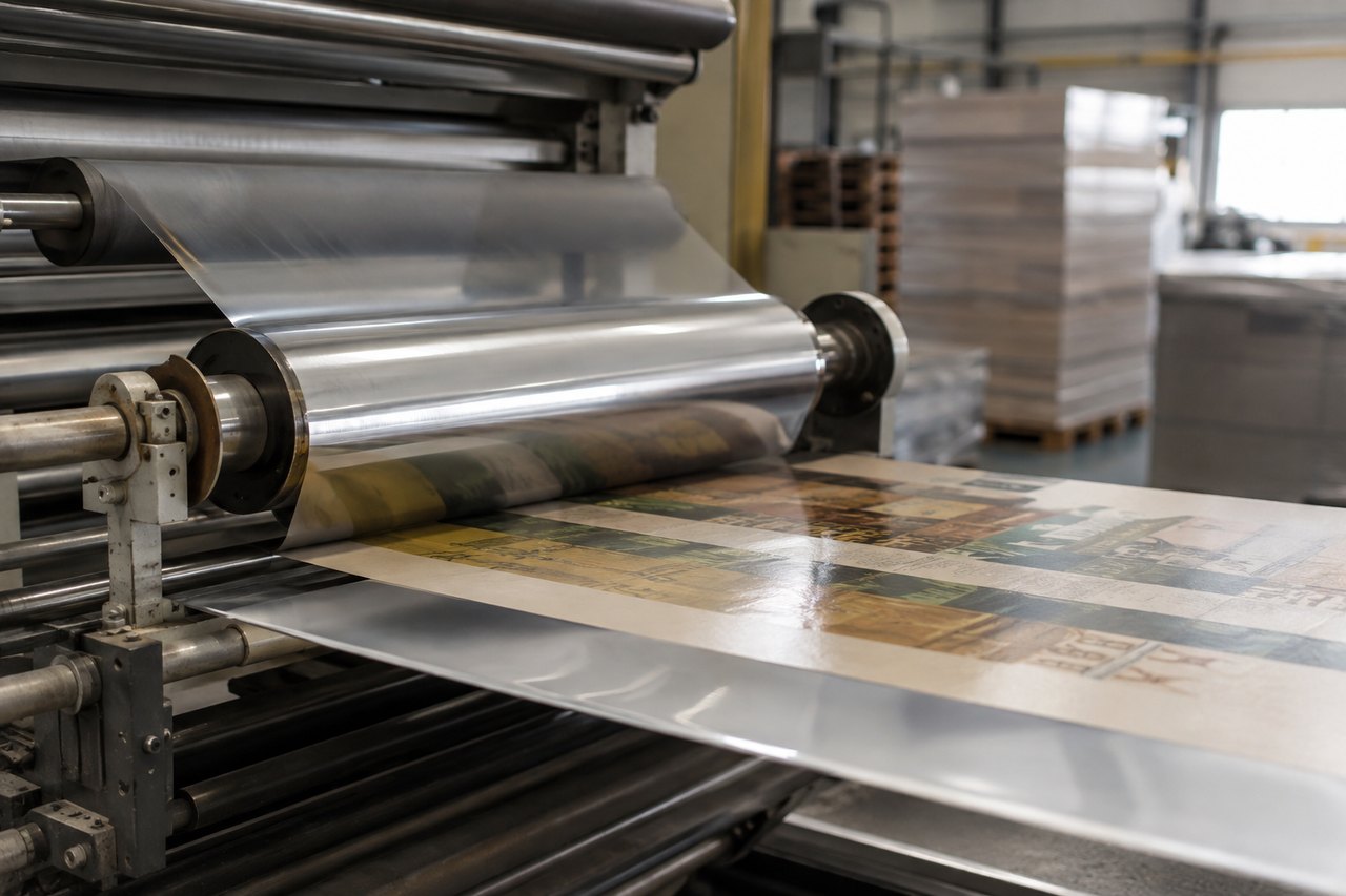 Folien für Papier-, Karton- und Pappeindustrie einschließlich Veredelung